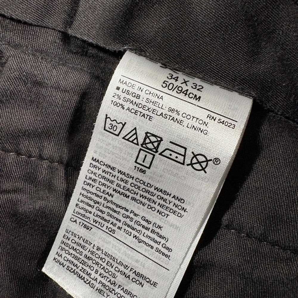 Banana Republic Tapered Fit Pants Mens 34x32 Navy Blue Tropical Leaf Chinos